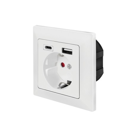 LogiLink Wall outlet 1 socket 1-port